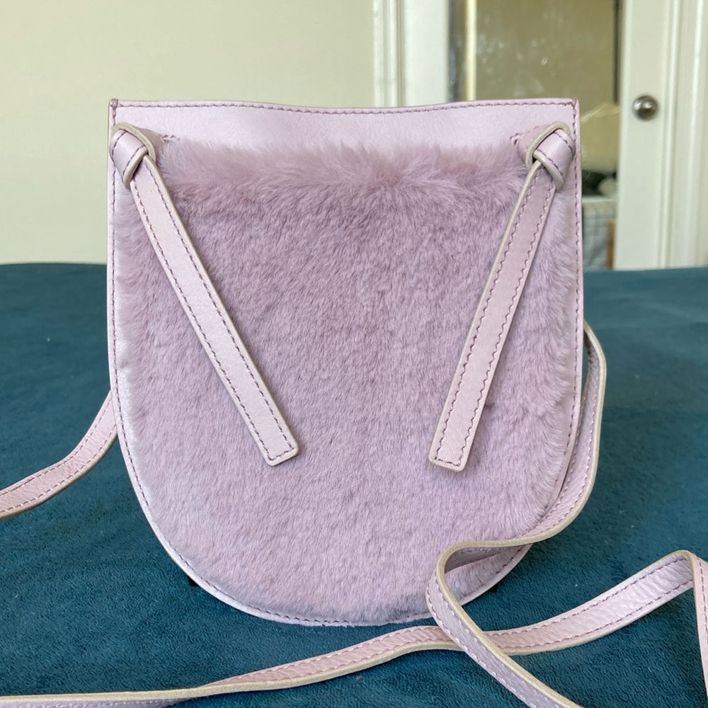 Madewell Lavender The Knot Crossbody Bag Faux Fur in wisteria dove